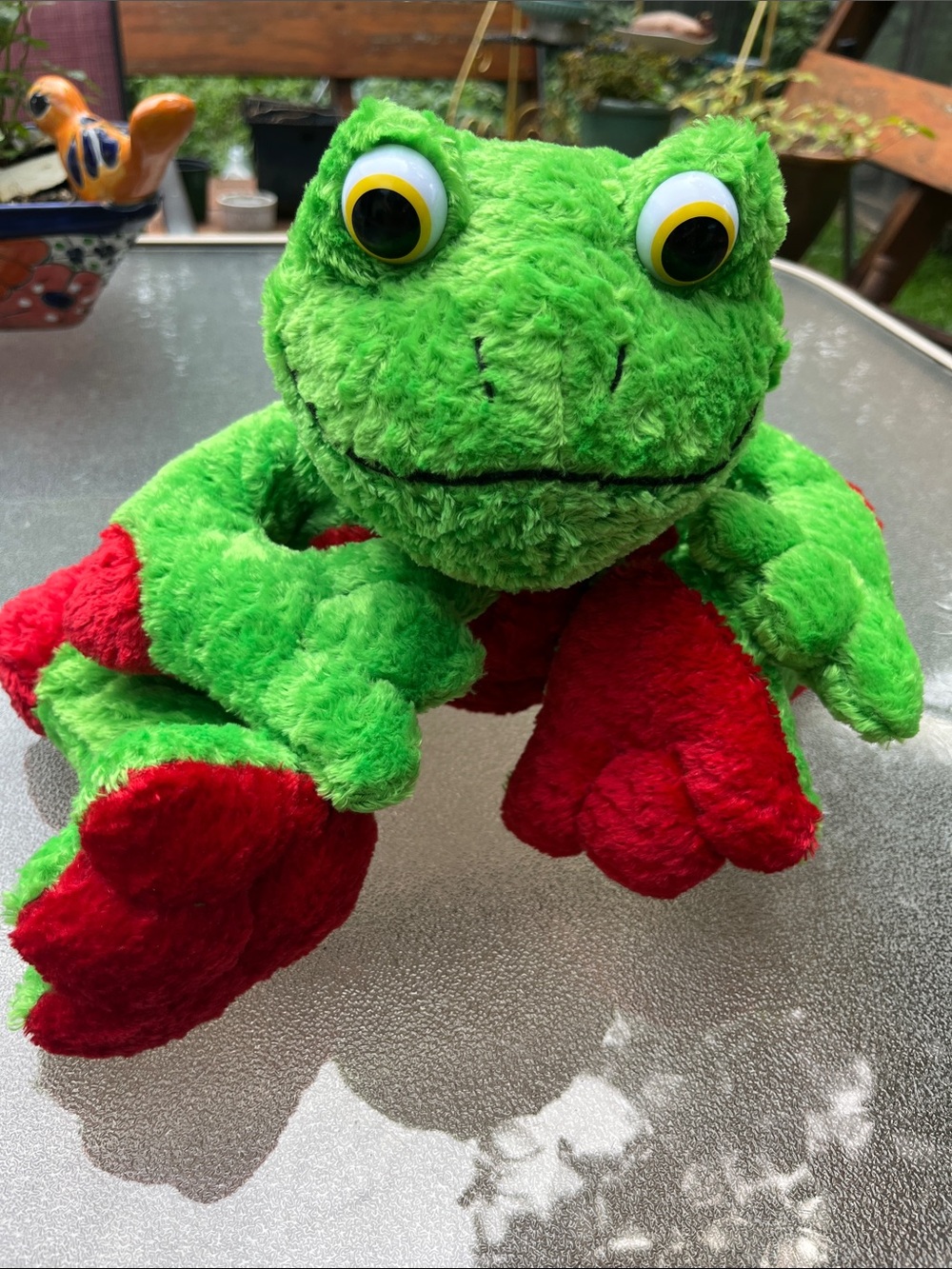 Dan Dee Plush Frog Reptile Toy - Green and Red